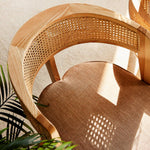 Elegant Ash Wood and Rattan Chair with Cotton-Linen Upholstery htzm-1501