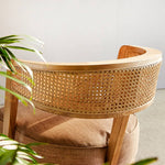 Elegant Ash Wood and Rattan Chair with Cotton-Linen Upholstery htzm-1501