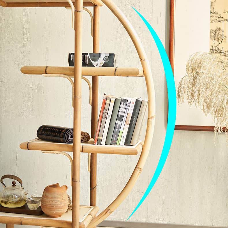 Natural Wood and Rattan Storage Rack for Stylish Home Organization htzm-1506