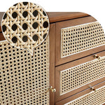 Elegant Natural Rattan and Ash Wood Cabinet for Timeless Home Decor htzm-1509