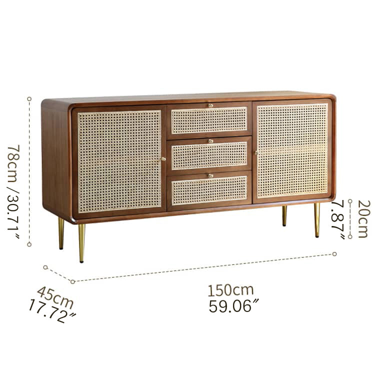 Elegant Natural Rattan and Ash Wood Cabinet for Timeless Home Decor htzm-1509