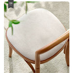 Elegant Brown Cherry Wood Chair with Natural Rattan Accent htzm-1517