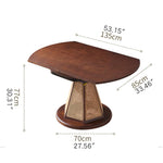 Elegant Brown Ash Wood Table with Rattan Accents and Cotton Linen Blend htzm-1520