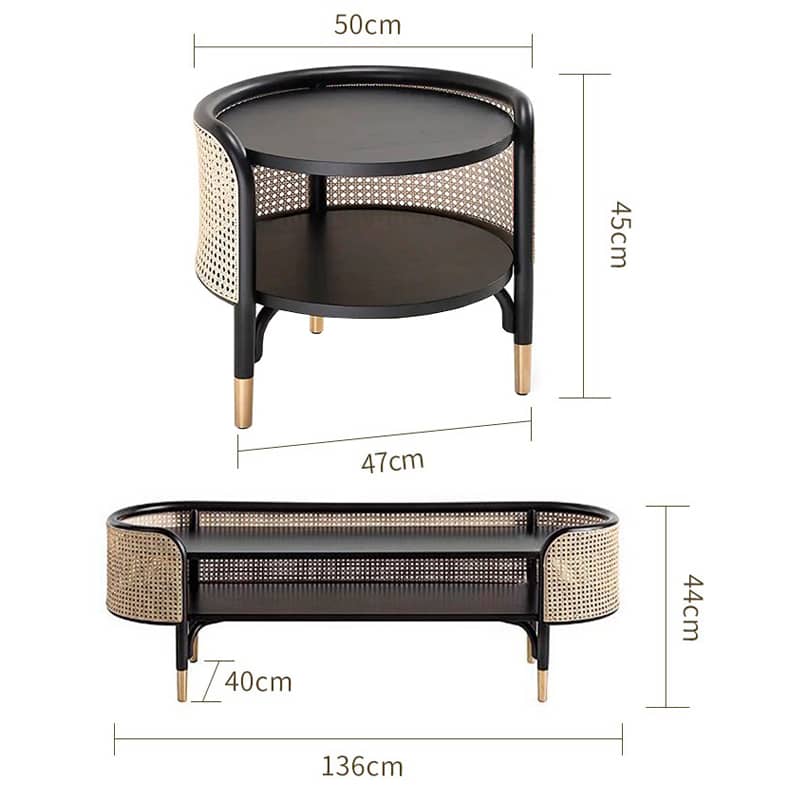 Elegant Black Ash Wood & Rattan Storage Cabinet - Modern Furniture Addition htzm-1525