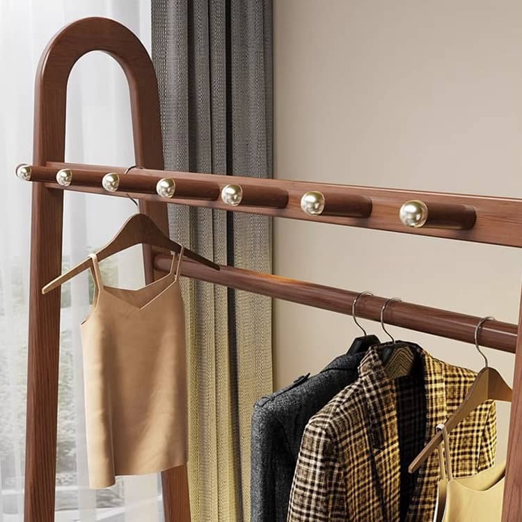 Elegant Brown Ash Wood Coat Hanger - Stylish & Durable htzm-1527