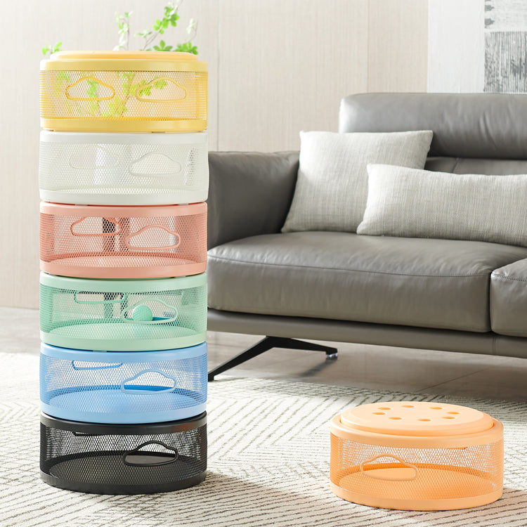 Vibrant Multi-Color Seating: Stylish White, Orange, Green, Pink, Yellow, and Blue Stools for Any Space hwn-1608