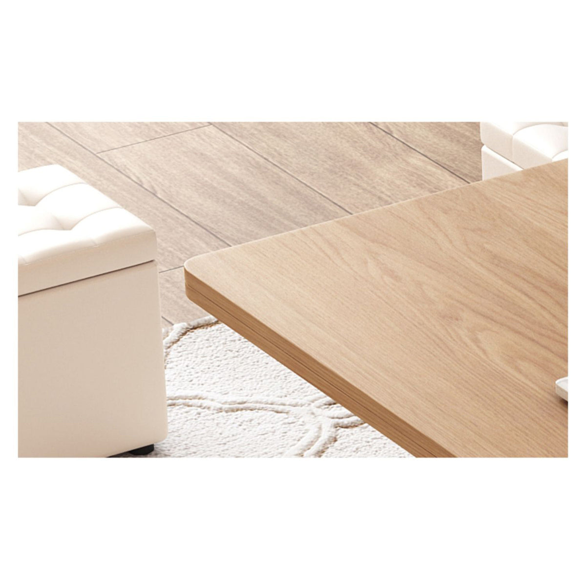 Stylish Natural Oak and White Matte Ceramic Tea Table - Premium Solid Wood Design hx-1564