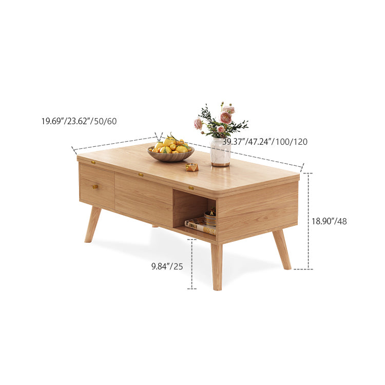 Stylish Natural Oak and White Matte Ceramic Tea Table - Premium Solid Wood Design hx-1564