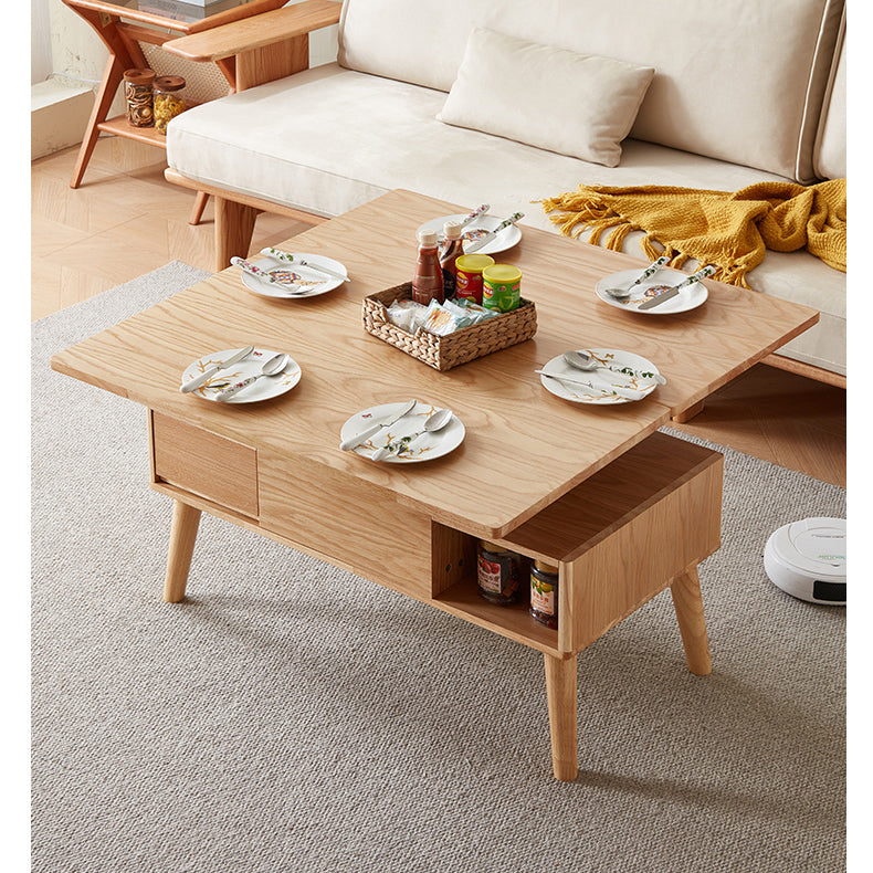 Elegant Oak Wood Tea Table - Natural Finish for Sophisticated Spaces hx-1567