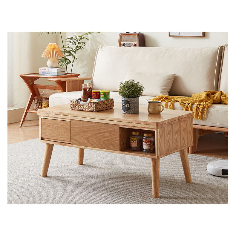 Elegant Oak Wood Tea Table - Natural Finish for Sophisticated Spaces hx-1567