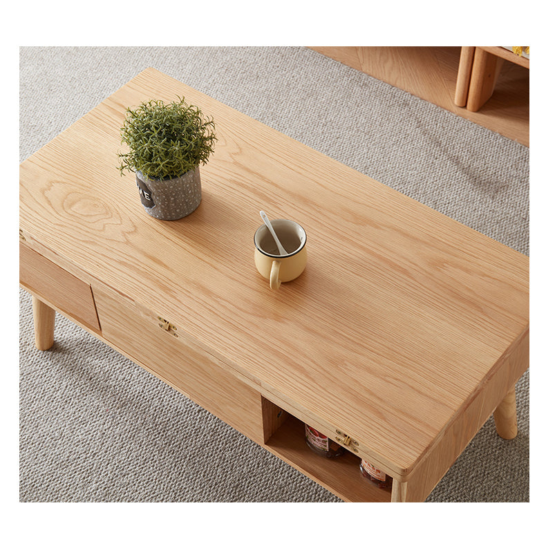 Elegant Oak Wood Tea Table - Natural Finish for Sophisticated Spaces hx-1567