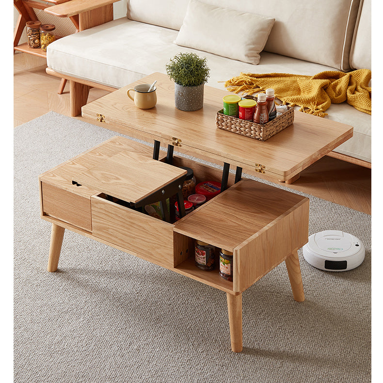 Elegant Oak Wood Tea Table - Natural Finish for Sophisticated Spaces hx-1567