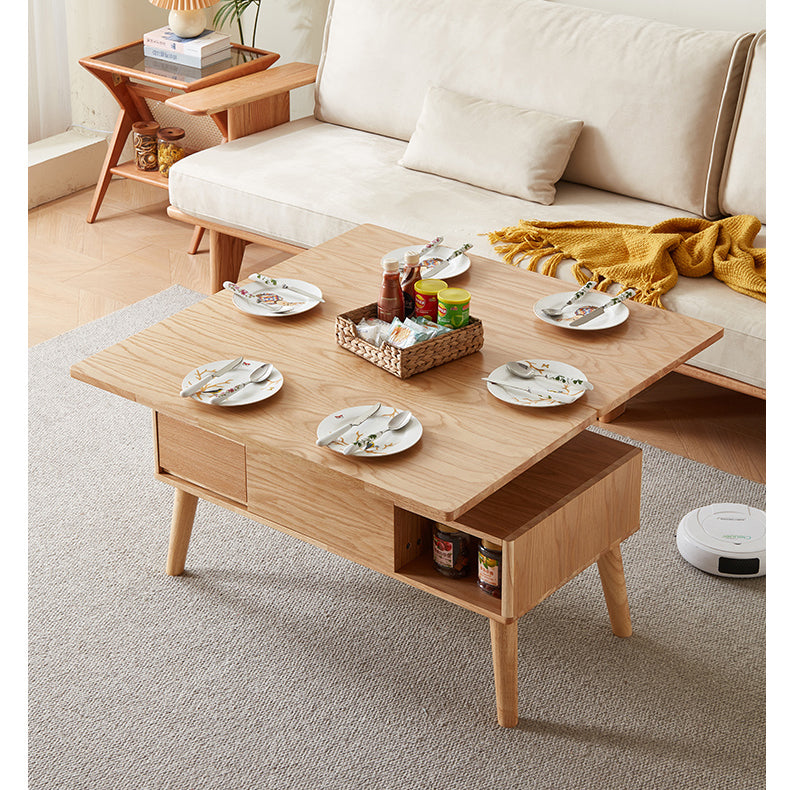 Elegant Oak Wood Tea Table - Natural Finish for Sophisticated Spaces hx-1567