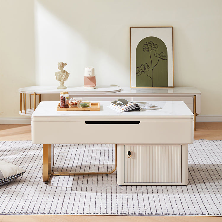 Elegant Ceramic Tea Table in White, Beige, and Blue – Perfect for Modern Interiors hx-1573