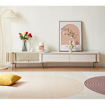 Elegant White Beige Oak Wood Tea Table with Ceramic Top – Stylish & Durable hx-1575