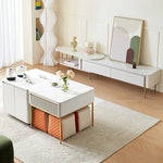 Solid Wood Stool with Beige and Orange Faux Leather Upholstery hx-1577