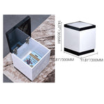 Modern White Ceramic Tea Table with Luxurious Faux Leather Accents hx-1578