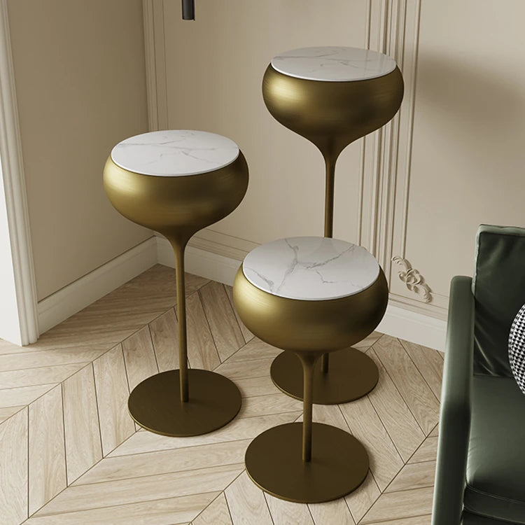 Stylish Sintered Stone Coffee Table Set with Elegant Stainless Steel Base - Perfect for Modern Living Rooms hxbs-3028