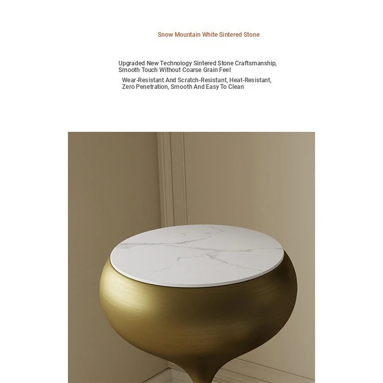 Stylish Sintered Stone Coffee Table Set with Elegant Stainless Steel Base - Perfect for Modern Living Rooms hxbs-3028