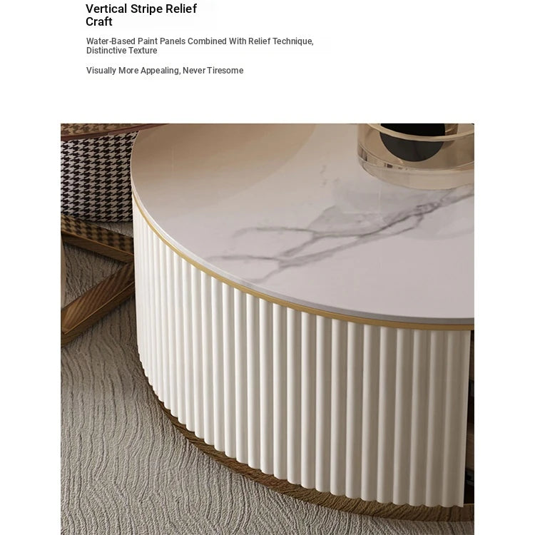 Elegant Tempered Glass Coffee Table with Stainless Steel Base and Sintered Stone Top - Modern Chic Centerpiece for Living Room hxbs-3029