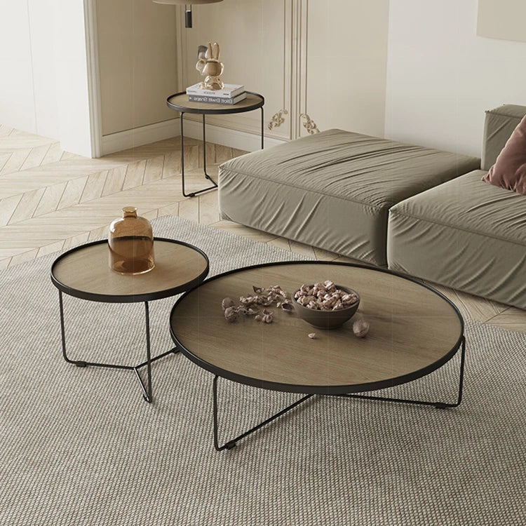 Stylish Multi-Layer Board Coffee Table Set - Modern Round Design for Living Room Decor hxbs-3031