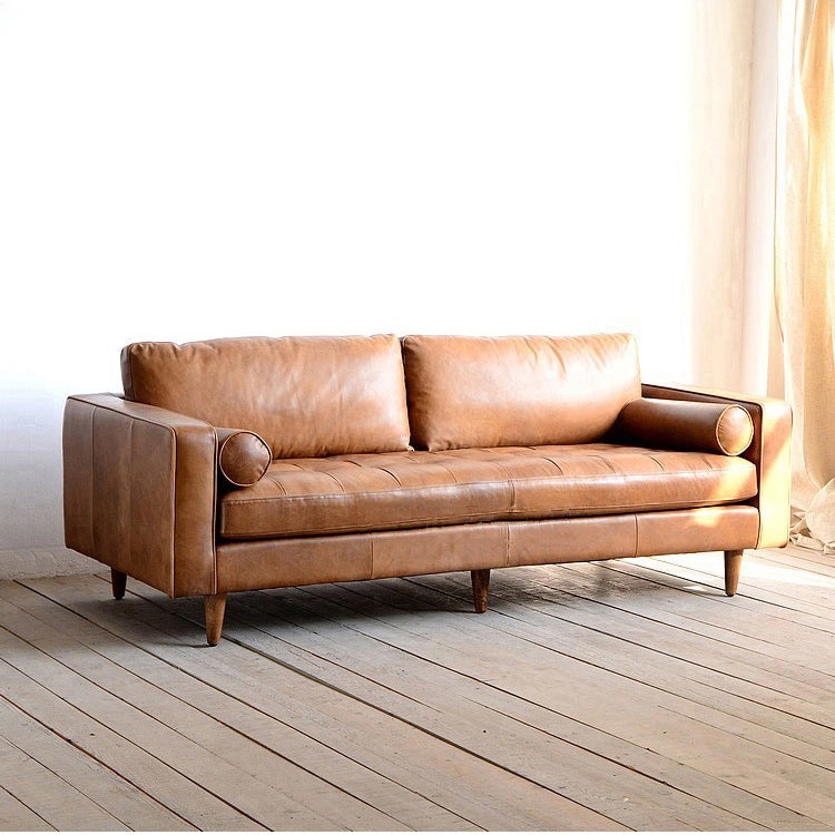 Elegant Solid Wood Sofa in Dark Gray, Black, Green, Blue, and Brown - Premium Faux Leather & Ash Wood Finish hxcyj-1333