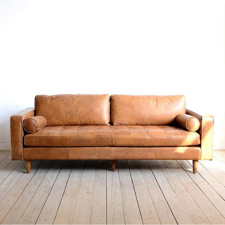 Elegant Solid Wood Sofa in Dark Gray, Black, Green, Blue, and Brown - Premium Faux Leather & Ash Wood Finish hxcyj-1333