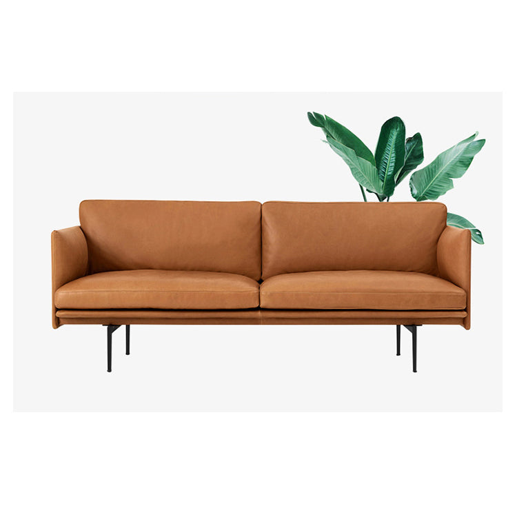 Luxurious Camel Faux Leather Sofa with Durable Pine Wood Frame hxcyj-1334