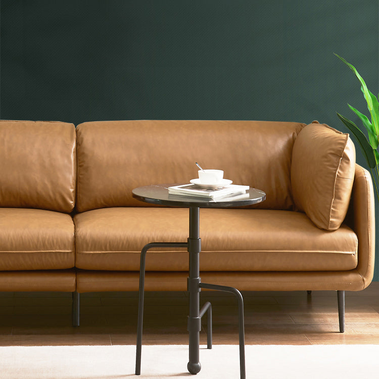 Elegant Camel Black Green Sofa | Dark Brown Solid Wood Frame & Faux Leather Cotton Blend hxcyj-1337