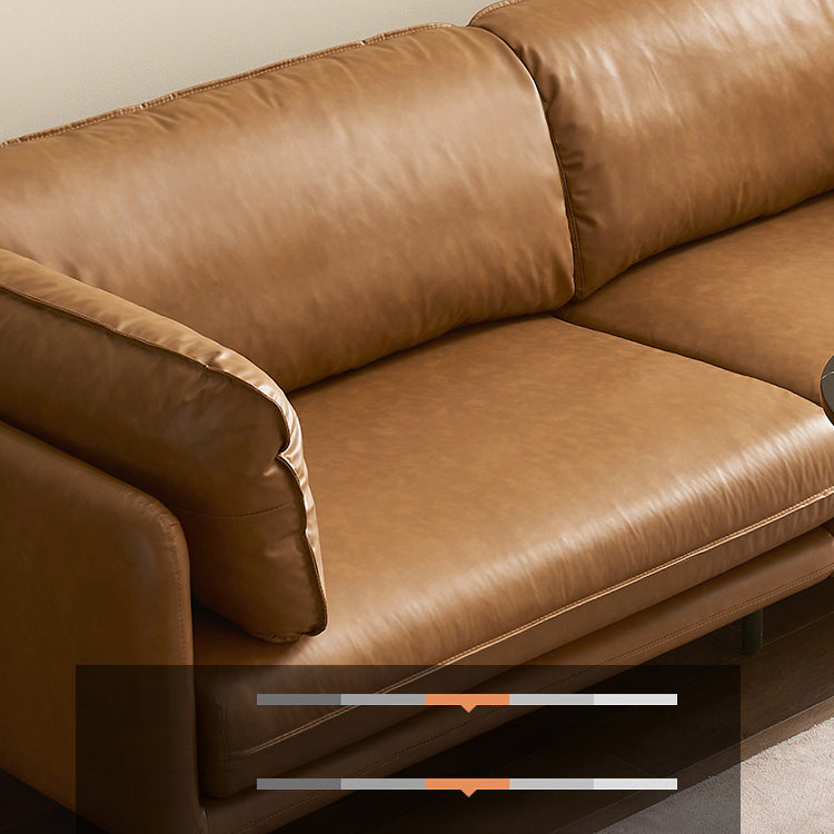 Elegant Camel Black Green Sofa | Dark Brown Solid Wood Frame & Faux Leather Cotton Blend hxcyj-1337