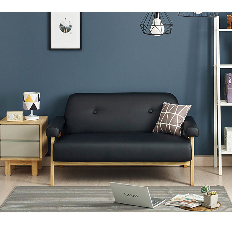 Premium Dark Gray Faux Leather Sofa with Solid Wood Frame - Modern & Comfortable Seating for Living Room hxcyj-1346