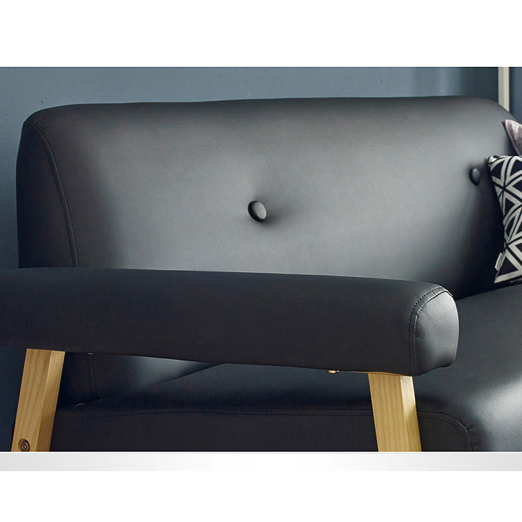 Premium Dark Gray Faux Leather Sofa with Solid Wood Frame - Modern & Comfortable Seating for Living Room hxcyj-1346