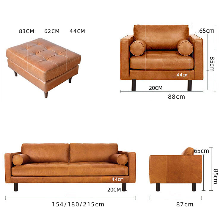 Elegant Solid Wood Faux Leather Sofa - Camel, Black, Dark Brown, Green, Light Gray Options hxcyj-1350