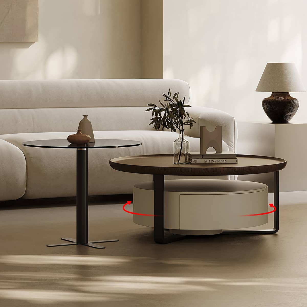 Modern Tea Table | Sleek Carbon Steel Tempered Glass Design hxj-2704