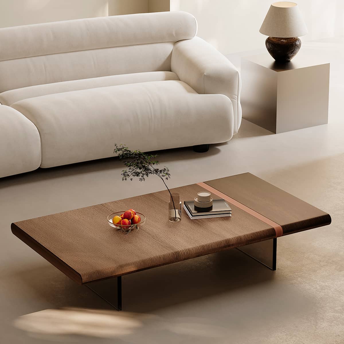 Modern Acrylic Faux Leather Tea Table - Stylish & Durable Coffee Table for Living Room Decor hxj-2714