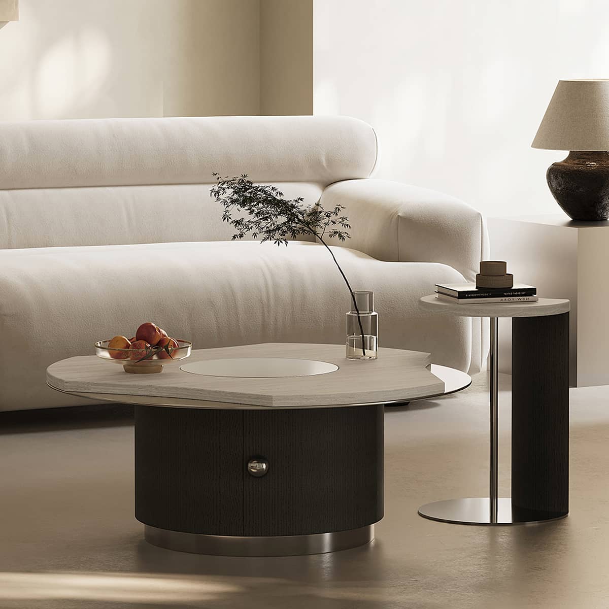 Stainless Steel Marble Tea Table - Elegant & Durable Design for Modern Living Spaces hxj-2721