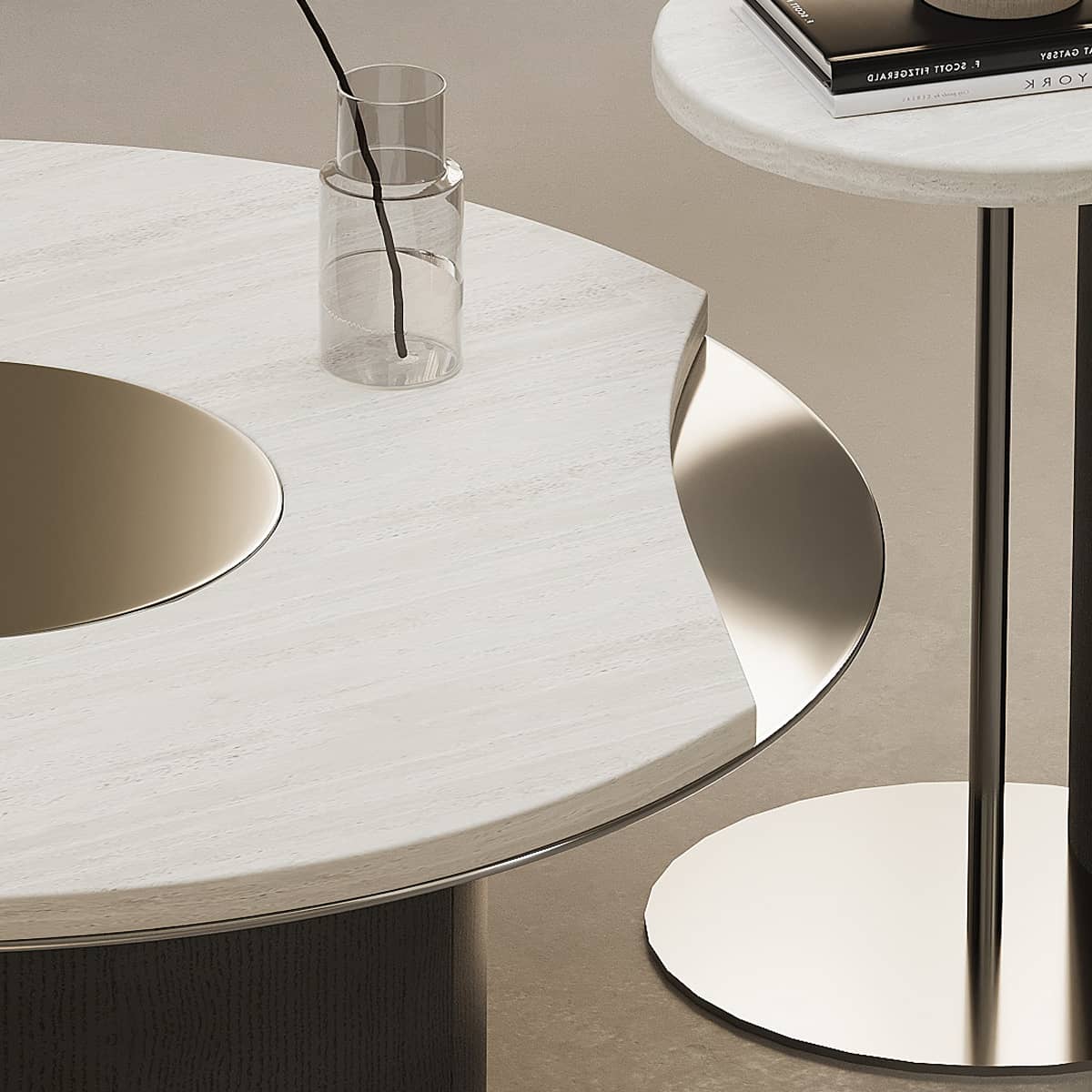 Stainless Steel Marble Tea Table - Elegant & Durable Design for Modern Living Spaces hxj-2721