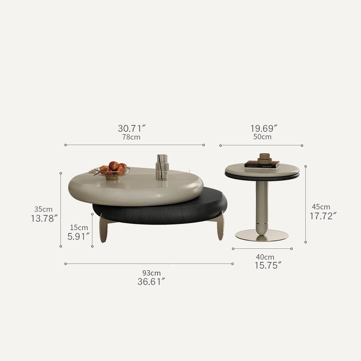 Sleek Stainless Steel Tea Table - Modern Design for Elegant Living Spaces hxj-2722