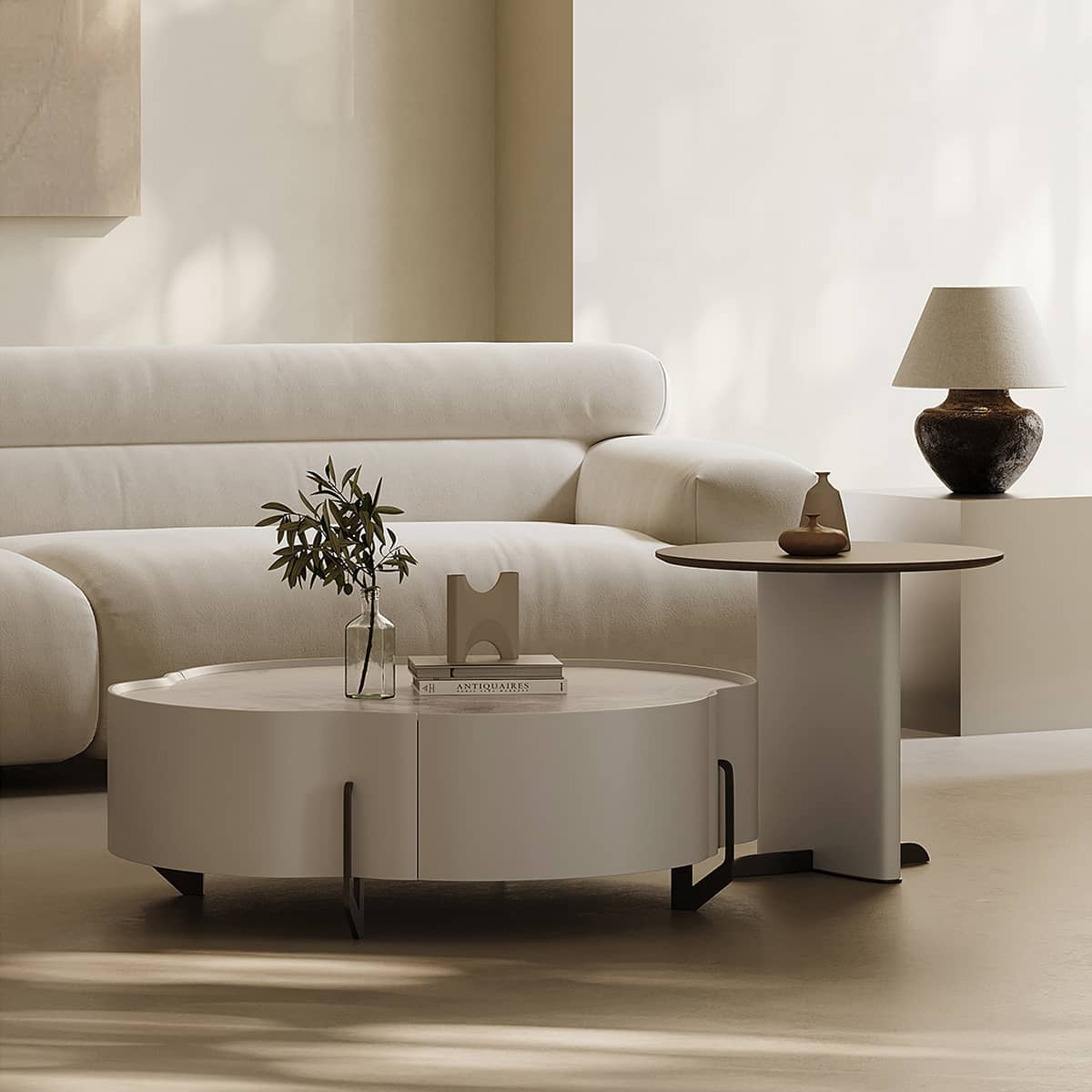 Modern Tea Table | Carbon Steel Frame & Sintered Stone Top | Stylish Living Room Furniture hxj-2724