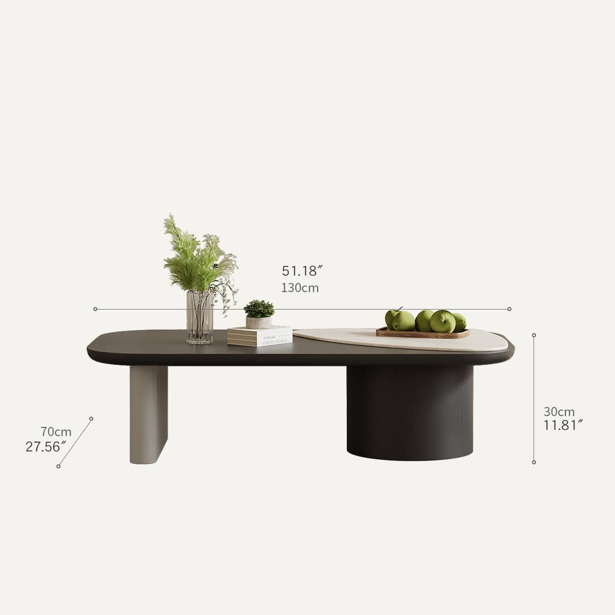 Sleek Sintered Stone Tea Table with Durable Carbon Steel Frame hxj-2726