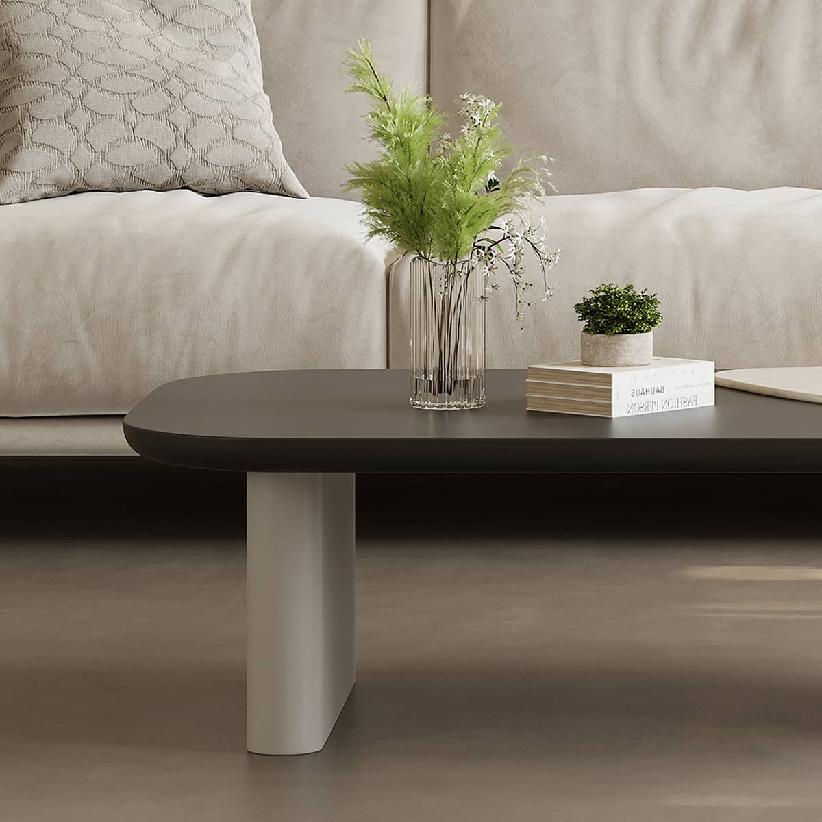 Sleek Sintered Stone Tea Table with Durable Carbon Steel Frame hxj-2726