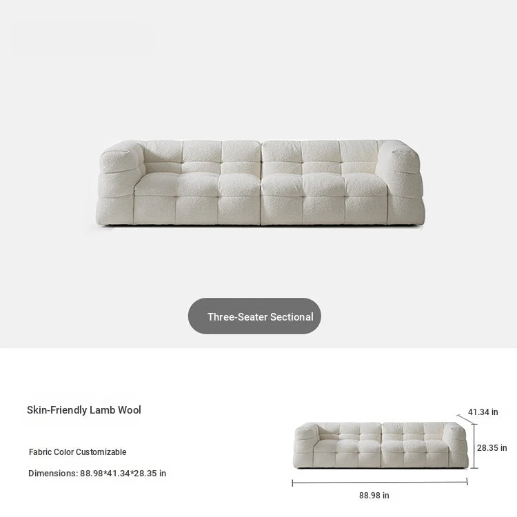 Modern Faux Lambswool Sofa - Stylish Pine & Oak Design for Chic Living Rooms hxy-5160