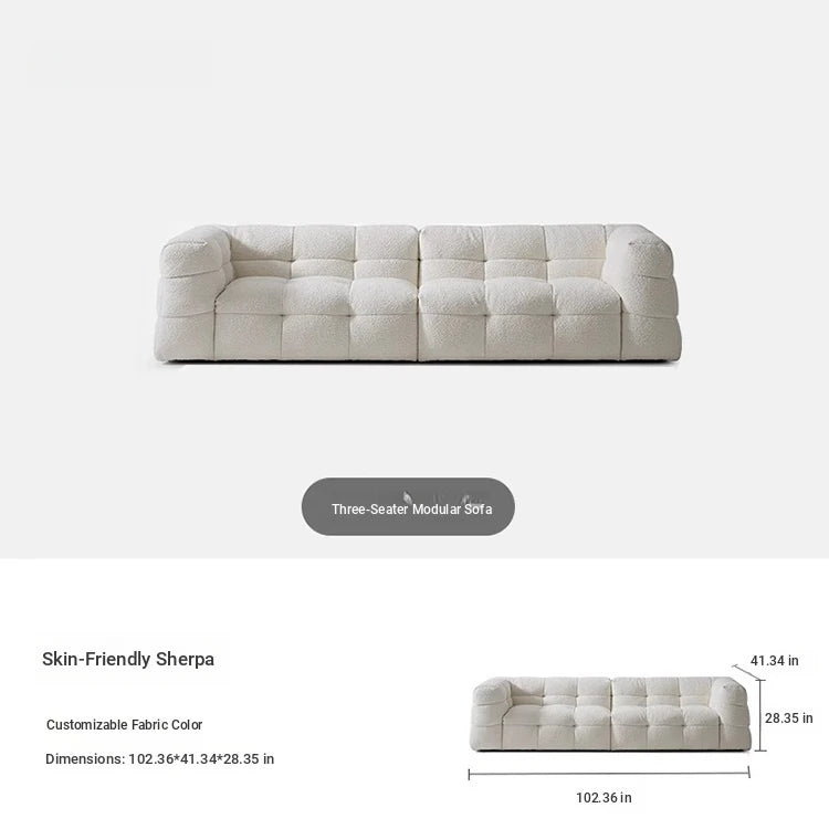 Modern Faux Lambswool Sofa - Stylish Pine & Oak Design for Chic Living Rooms hxy-5160