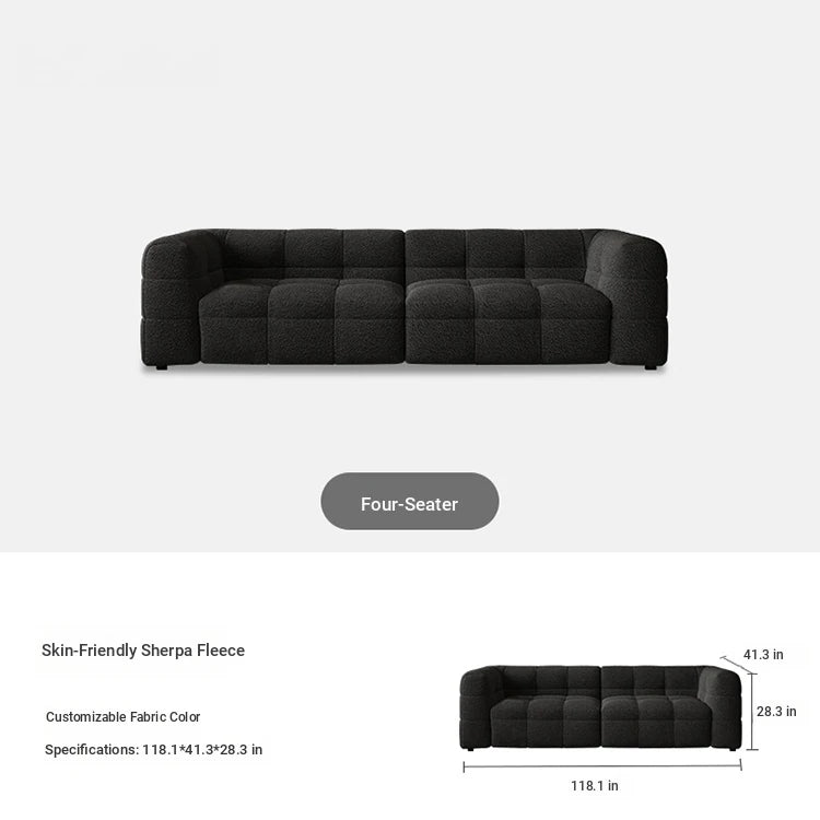 Modern Faux Lambswool Sofa - Stylish Pine & Oak Design for Chic Living Rooms hxy-5160