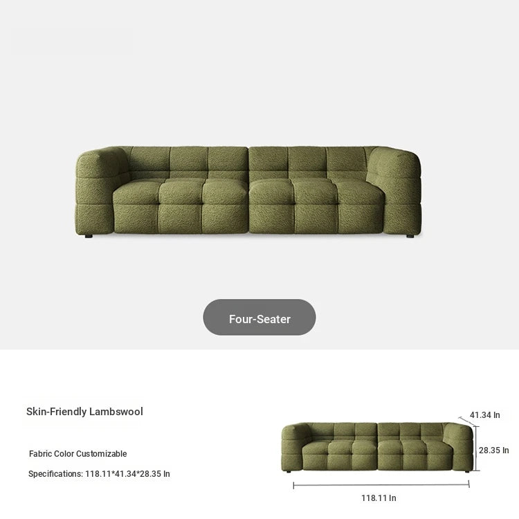 Modern Faux Lambswool Sofa - Stylish Pine & Oak Design for Chic Living Rooms hxy-5160