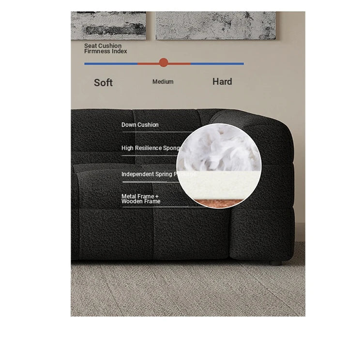 Modern Faux Lambswool Sofa - Stylish Pine & Oak Design for Chic Living Rooms hxy-5160