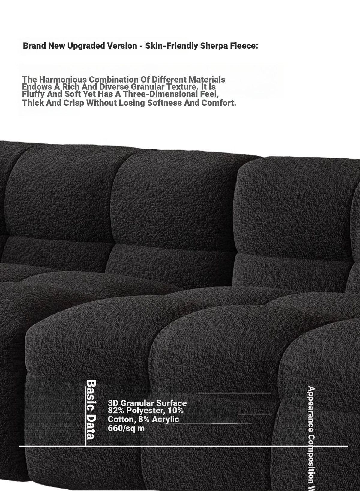 Modern Faux Lambswool Sofa - Stylish Pine & Oak Design for Chic Living Rooms hxy-5160