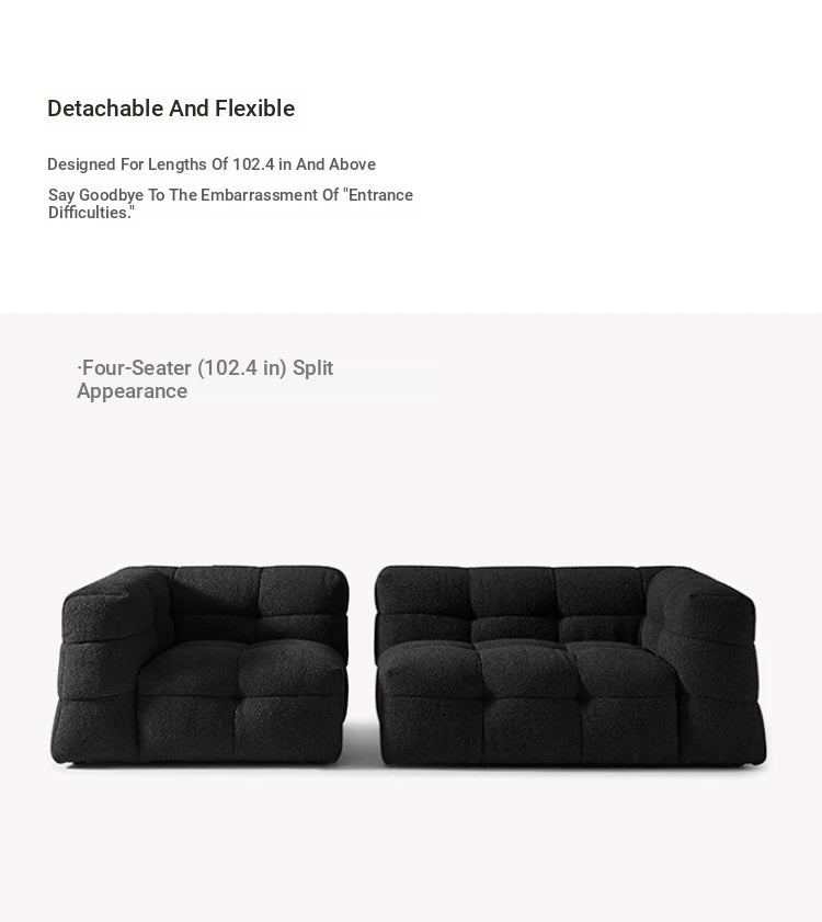 Modern Faux Lambswool Sofa - Stylish Pine & Oak Design for Chic Living Rooms hxy-5160