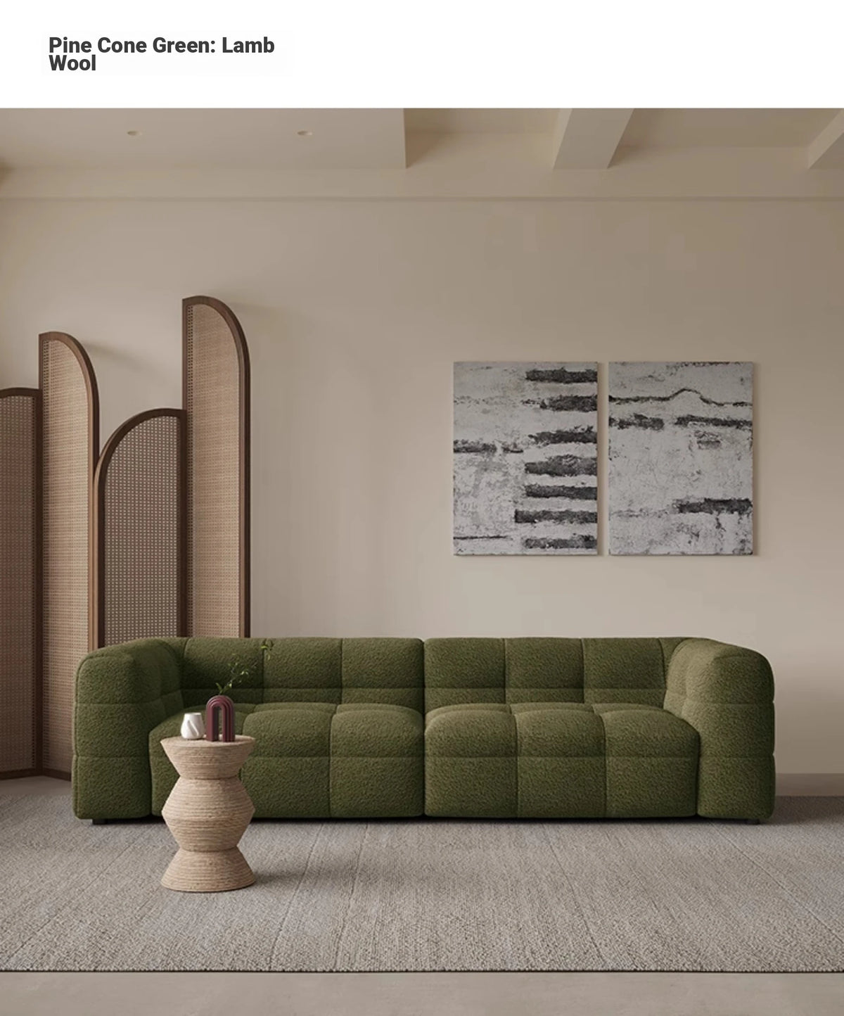 Modern Faux Lambswool Sofa - Stylish Pine & Oak Design for Chic Living Rooms hxy-5160