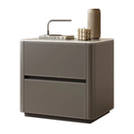 Stylish Ceramic Sintered Stone Bedside Cupboard with Sleek Synthetic Leather Finish - Modern Nightstand for Bedroom Storage hxy-5161